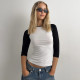 EVE Contrast Color Long Sleeve T Shirt GSBW-Y26TP290