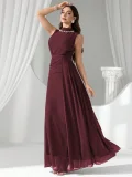 EVE Solid-Color Chiffon Sleeveless Maxi Dress GXRF-QC170