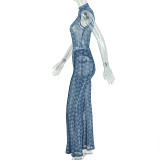 EVE Sleeveless Print Slim Two Piece Pants Set GJYO-JS919210