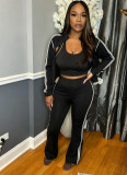 EVE Long Sleeve Stripe Coat+Tank Top+Pants 3 Piece Set LSD-2887