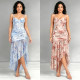 EVE Floral Print Halterneck Mesh Evening Dress BY-7753