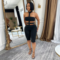 EVE Off Shoulder Beaded Halterneck Fifth Jumpsuit BY-7728