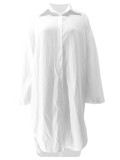 EVE Plus Size Long Sleeve Solid Color Shirt Dress QYMF-3108