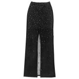 EVE Hot Drrill Mesh Sleeveless Two Piece Skirts Set BY-7580