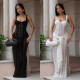 EVE See Through Lace Sling Maxi Dress BY-7705