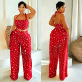 EVE Polka Dot Print Tassel 3 Piece Pants Set BY-7695
