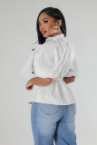 EVE Solid Color Half Sleeve Tie Up Shirt QYMF-3061
