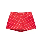 EVE Polka Dot Print Long Sleeve Coat Two Piece Shorts Set GKYS-3110