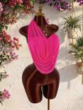EVE Single Shoulder Press Pleated Top GKYS-3117