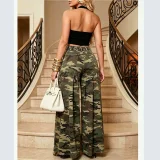 EVE Plus Size Camouflage Print Wide Leg Jeans GAKF-60602