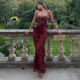EVE Hollow Out Print Sling Maxi Dress DLSF-K6D13768A