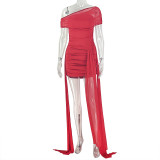 EVE Solid Color Short Sleeve Ruched Mini Dress GJYO-JD305656