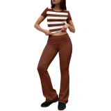 EVE Print Short Sleeve Tops Two Piece Pants Set QXLB-XRB-SDQU56