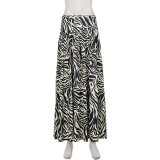 EVE Fashion Casual Zebra Print Long Skirt GPKJ-MR50989