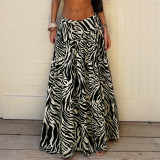 EVE Fashion Casual Zebra Print Long Skirt GPKJ-MR50989