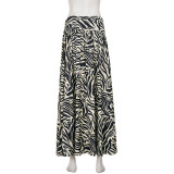 EVE Fashion Casual Zebra Print Long Skirt GPKJ-MR50989