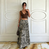 EVE Fashion Casual Zebra Print Long Skirt GPKJ-MR50989