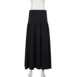 EVE Solid Color High Waist Long Skirt GPKJ-MR51220