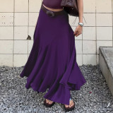 EVE Solid Color Irregular Long Fishtail Skirt GPKJ-MR50225