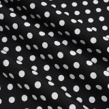 EVE Polka Dot Print Ruched Straight Pants GPKJ-MR50781