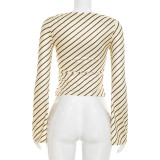 EVE Stripe Long Sleeve Top GSBW-C26TP264