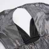 EVE Fashion Sequin V Neck Split Mini Dress GPKJ-MR50652