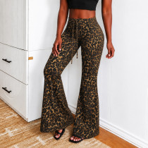 EVE Leopard Print Micro Flare Pants GPKJ-MR50423