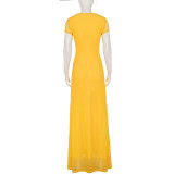 EVE Lace Patchwork V Neck Maxi Dress GPKJ-MR50156