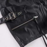 EVE Zipper Leather Shorts GPKJ-MR50569
