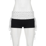 EVE Polka Dot Print Color Block Short GPKJ-MR49849