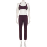 EVE Sport Solid Color Yoga Two Piece Pants Set GPKJ-MR50161