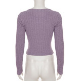 EVE Long Sleeve V Neck Knits Top GPKJ-MR50680