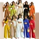 EVE Solid Color Slash Shoulder Loose Two Piece Pants Set SFY-2817