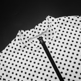 EVE Polka Dot Print Long Sleeve Two Piece Pants Set MXBF-J26ST314