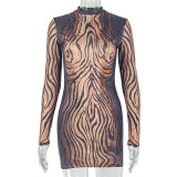 EVE Long Sleeve Print Mini Dress GJYO-JD305679