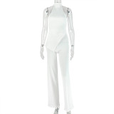 EVE Solid Color Sleeveless Tie Up Pants Suit GJYO-JS919205