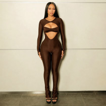 EVE Hollow Out Long Sleeve Jumpsuit MXBF-Y26JP311