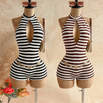 EVE Stripe Sleeveless Tie Up Romper GZIY-6398