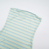 EVE Stripe Print Tube Top Bodycon Dress GSZM-D26DS286