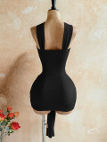 EVE Solid Color Sleeveless Ruched Mini Dress GZIY-6515