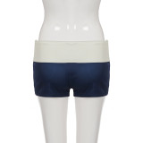 EVE Contrast Color Patchwork Print Shorts GPKJ-MR50969