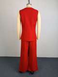 EVE Sleeveless Solid Color Vest Two Piece Pants Set GCNE-73479