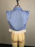 EVE Striped Beading Patchwork Shirt GCNE-75534