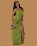 EVE Solid Color Ruched Spaghetti Straps Maxi Dress GTYZ-7619