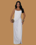 EVE Solid Color Ruched Spaghetti Straps Maxi Dress GTYZ-7619