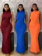 EVE Solid Color Sleeveless Backless Maxi Dress GADE-11469