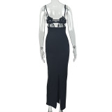 EVE Solid Color Backless Sing Maxi Dress GJYO-JD305718