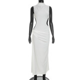EVE Sleeveless Solid Color High Split Maxi Dress GDSF-J26DS317