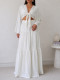EVE V Neck Long Sleeve Top Long Skirt 2 Piece Set HNIF-SR007