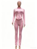 EVE Tight Long Sleeve Micro Flare Pants 2 Piece Set(With Headscarf) TK-6356
